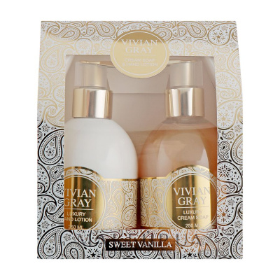 VIVIAN GRAY - LUXURY BEAUTY SET - SWEET VANILLA-CREAM SOAP & HAND LOTION 250 + 250ml