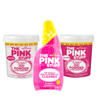Сет-The Pink Stuff-Multi-Purpose Cleaner + Oxi Stain Remover for Colours + Oxi Stain Remover for Whites