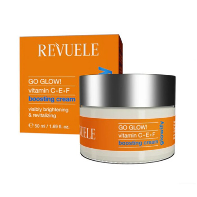 Revuele GO GLOW-BOOSTING CREAM-Vitmin C + E + F- Day & Night- BRIGHTENING &REVITALIZING- Крем за нега на лице, ДЕН/НОЌ 50ml