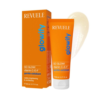 Revuele GO GLOW-GENTLE EXFOLIANT-Vitmin C + E + F- BRIGHTENING & REVITALIZING-пилинг за чистење на кожата на лицето 50ml