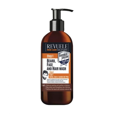 Revuele MEN CARE BARBER 3 IN 1- BEARD,FACE&HAIR WASH - Гел-шампон за мажи 300ml