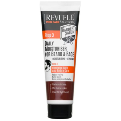 Revuele MEN CARE BARBER SALON DAILY MOISTURISER FOR BEARD & FACE - Дневен хидратантен балзам за нега на кожата на лицето 80ml